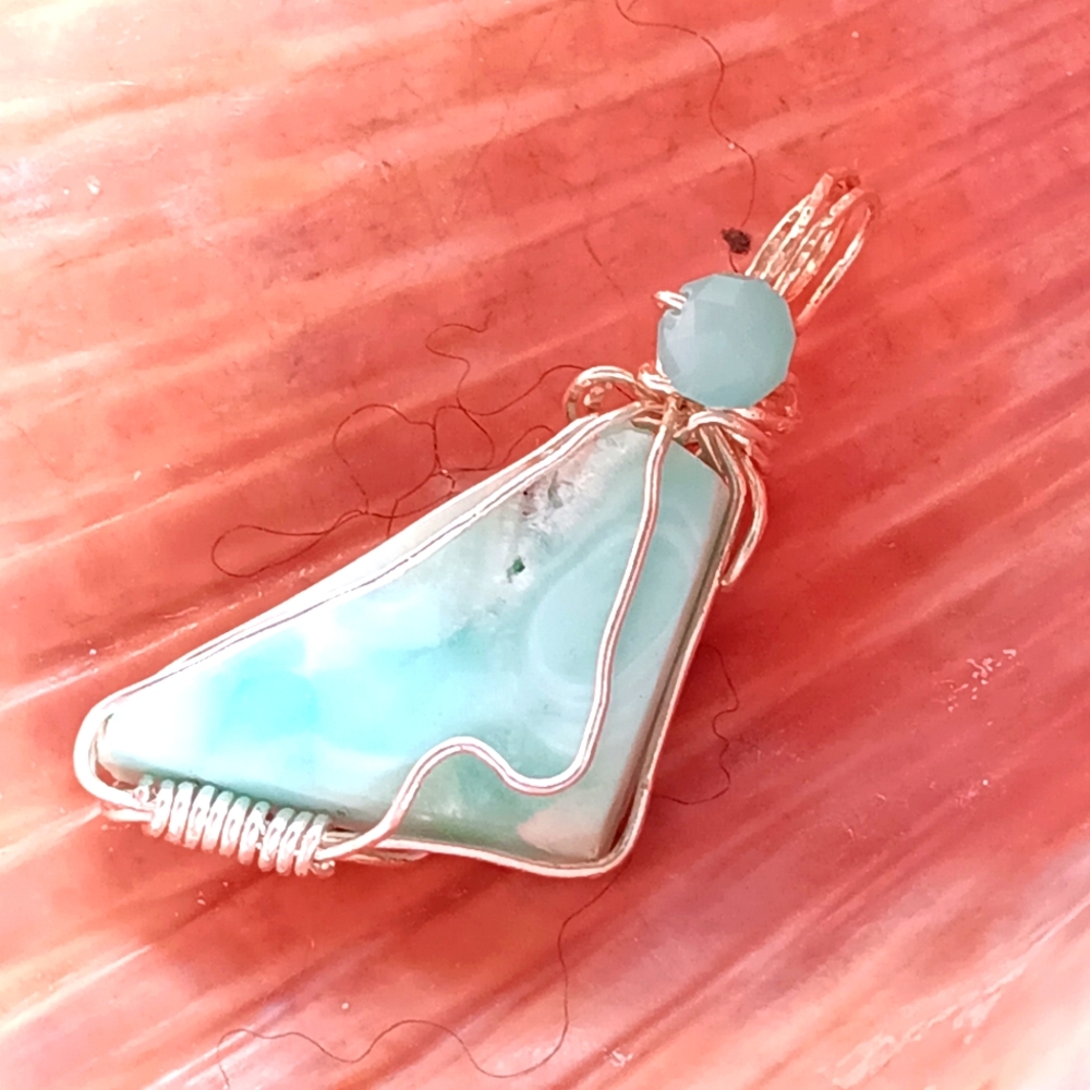 Larimar Pendant Rough Sterling Silver Christmas